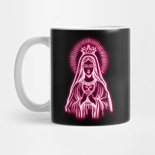 Light Pink Neon Virgin Mary Mug